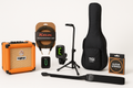 Orange Crush 12RT amplifier 
Kirlin premium braided cable 
High-precision clip-on tuner 
TGI Student Bag
Pro-level guitar stand 
strings
D'addario Strap, 
