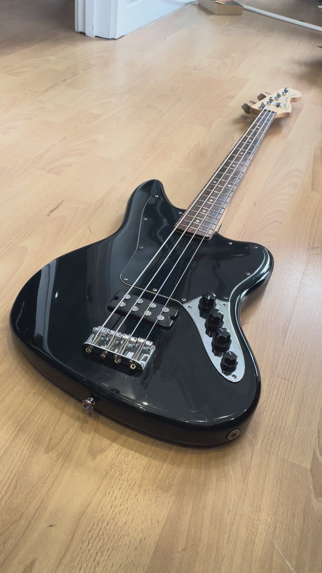 Squier Jaguar Bass- With Active Pickups- All Black- Great Condition