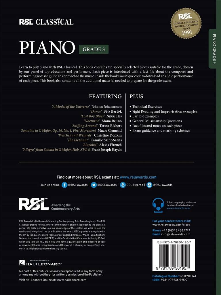 RSL Classical Piano – Grade 3