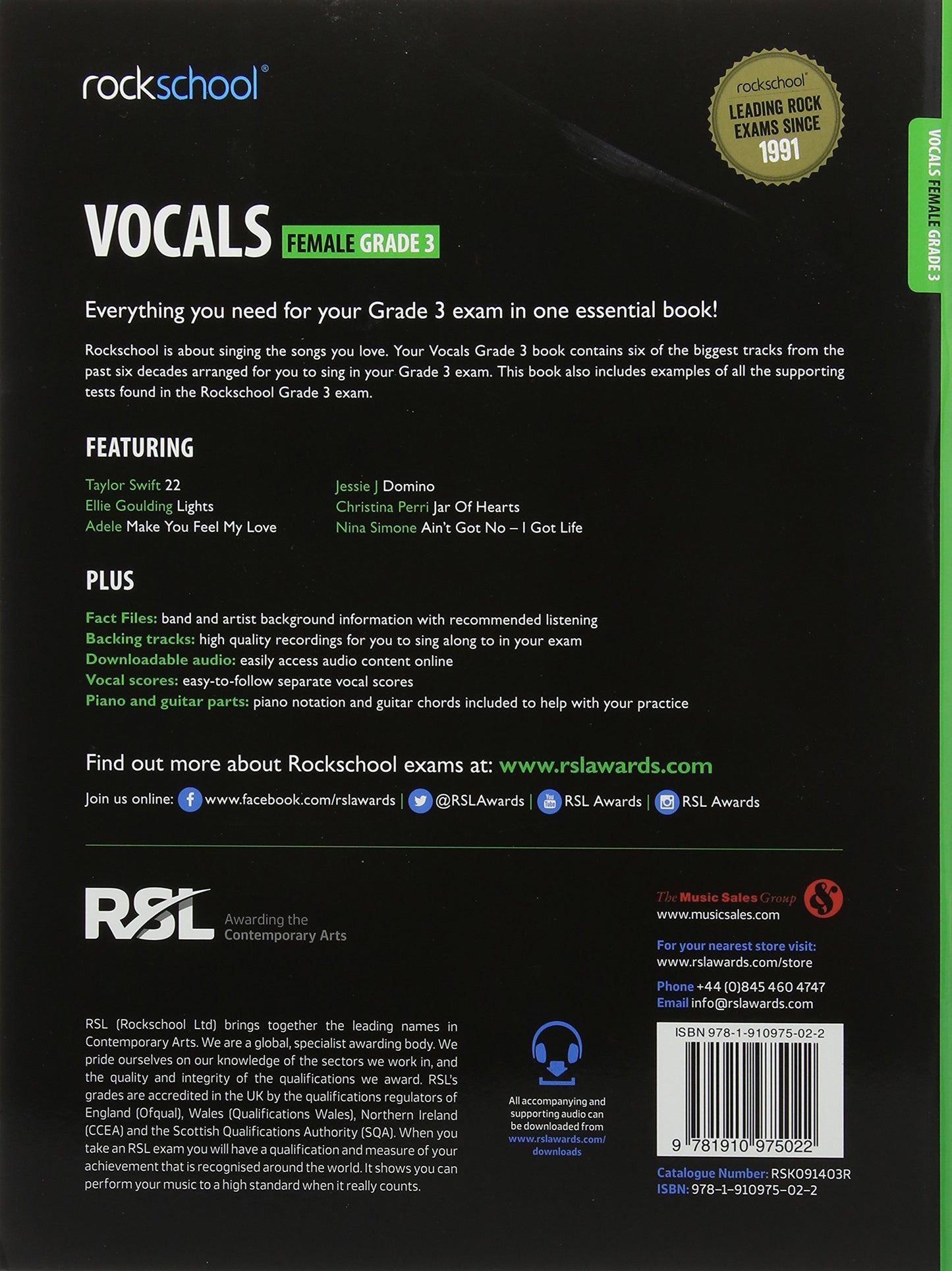 Vocals (Female) - Grade 3 - Rockschool