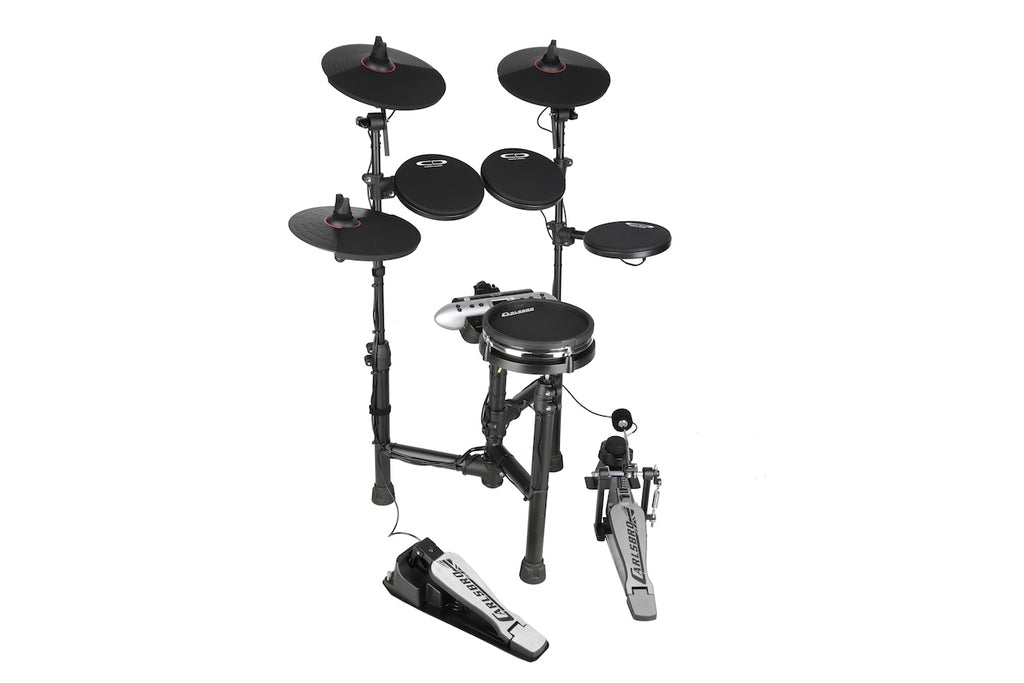 Space Saving 8-Piece Electronic Drum Kit features an 8inch Mesh snare drum pad