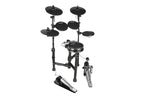 Space Saving 8-Piece Electronic Drum Kit features an 8inch Mesh snare drum pad