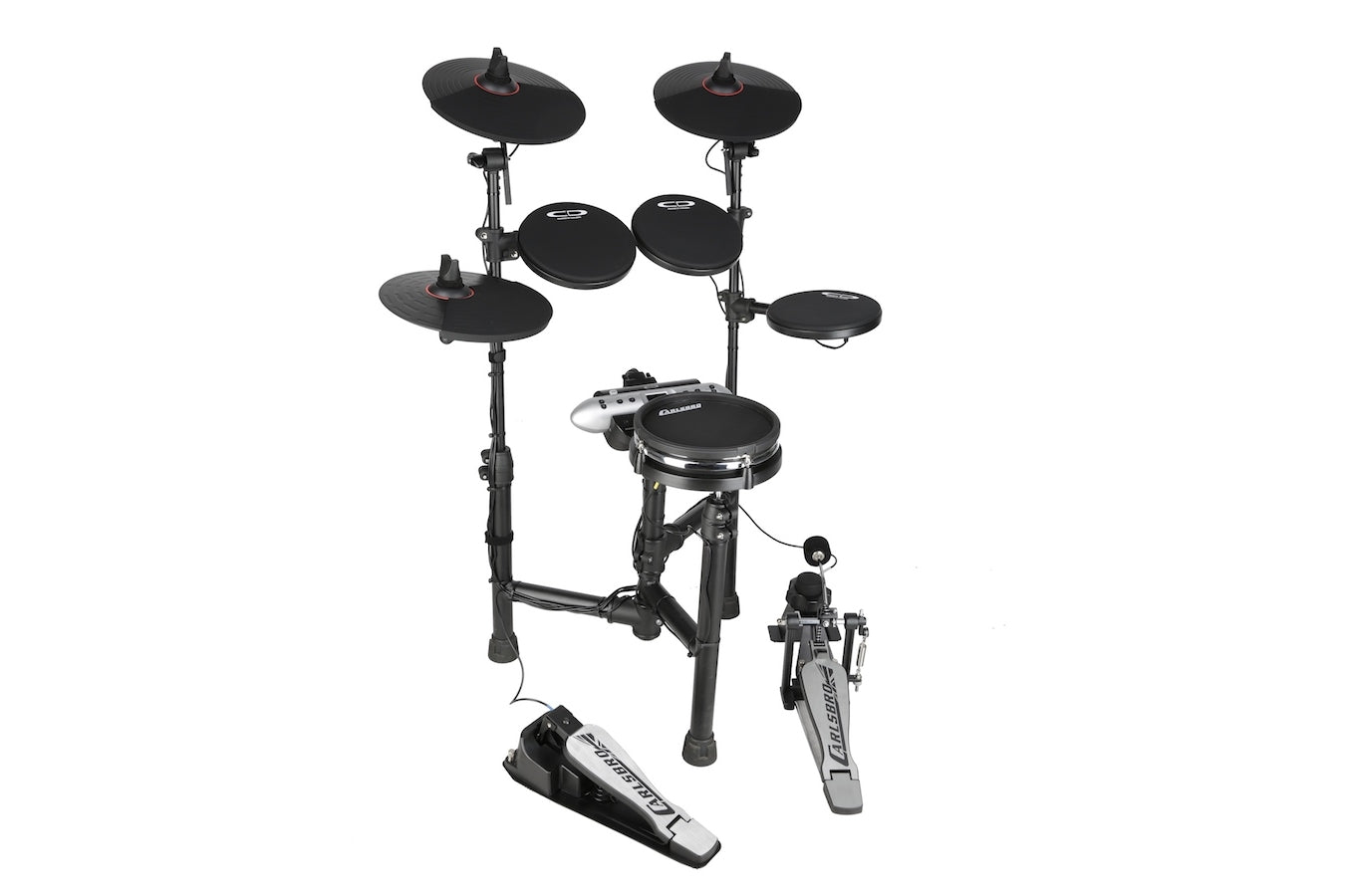 Space Saving 8-Piece Electronic Drum Kit features an 8inch Mesh snare drum pad