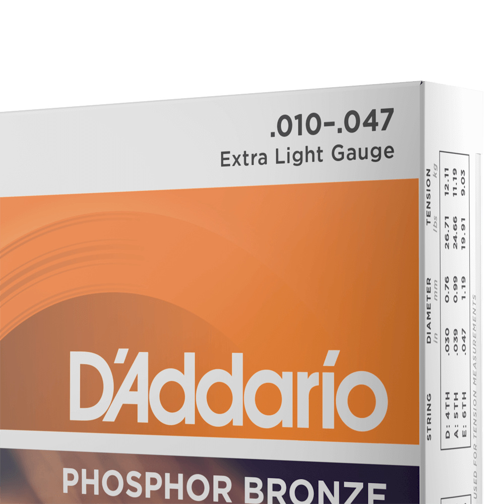 10-47 Extra Light, Phosphor Bronze Acoustic Guitar Strings