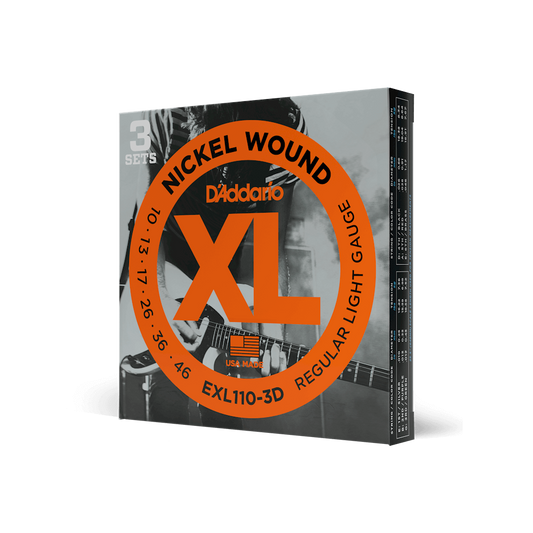 10-46 Regular Light, XL Nickel Electric Guitar Strings 3-Pack
