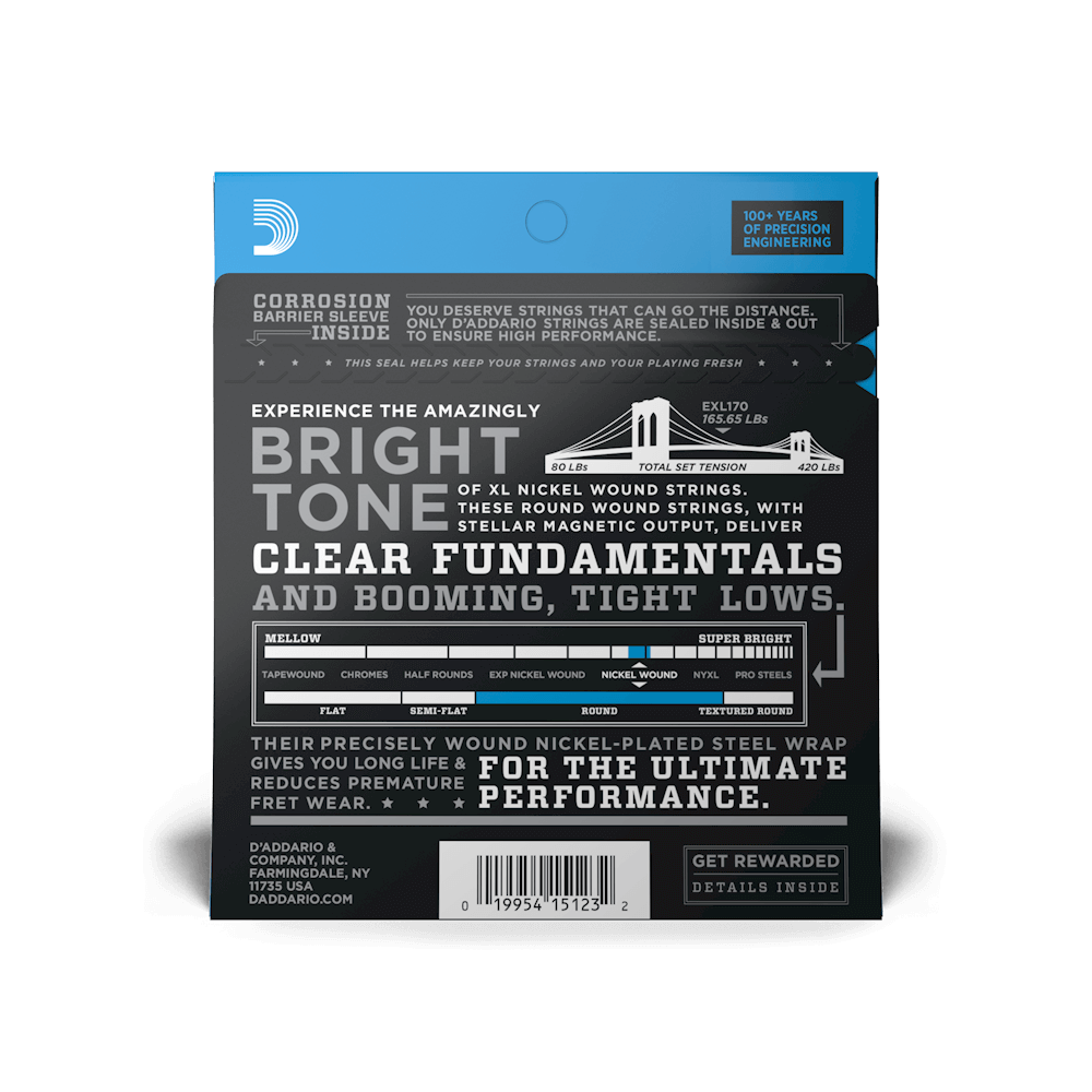 45-100 Regular Light, Long Scale, XL Nickel Bass Strings