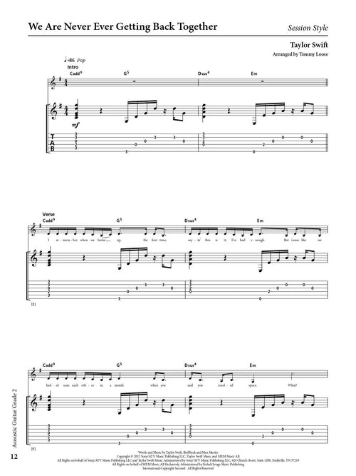 Acoustic Guitar - Grade 2 Syllabus Book - Rockschool